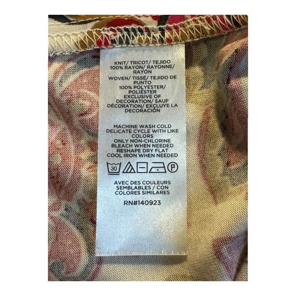 LOFT Outlet Petite Floral Blouse Long Sleeve Lace Trim Boho Chic Petite Medium‎ - Picture 8 of 8